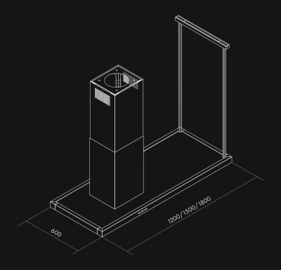 Ostrůvkové digestoře Metropolis Kashmir - Kashmir - Výkres