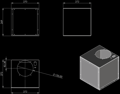 Externí ventilátor N-1000 ALU aluminium - Výkres