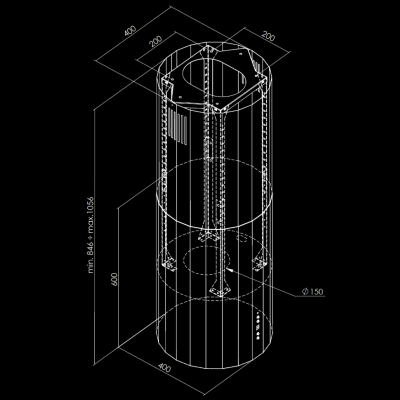 Ostrůvkové digestoře Viva Kashmir - Kashmir - Výkres