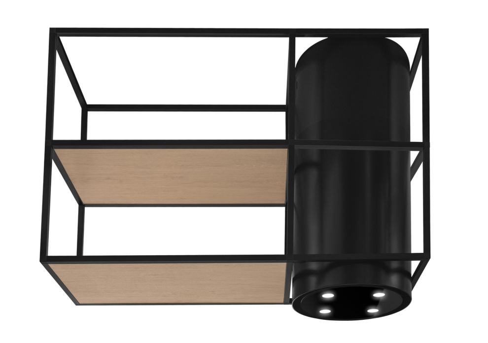 Ostrůvkové digestoře Tubo Cage Asymmetric Wood Black Matt - Matná černá - obrázek produktu 5