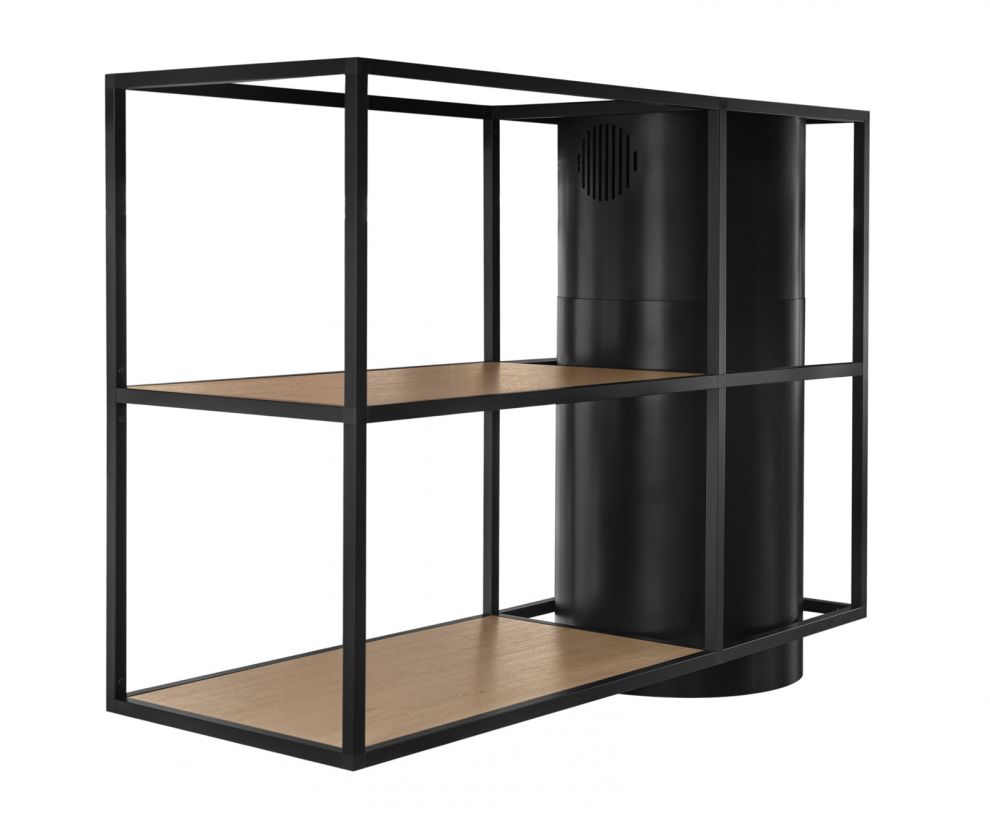 Ostrůvkové digestoře Tubo Cage Asymmetric Wood Black Matt - Matná černá - obrázek produktu 8