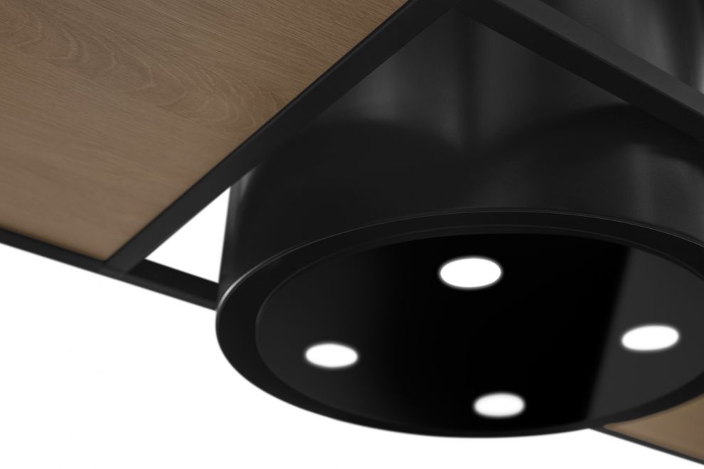 Ostrůvkové digestoře Tubo Cage Asymmetric Wood Black Matt - Matná černá - obrázek produktu 12