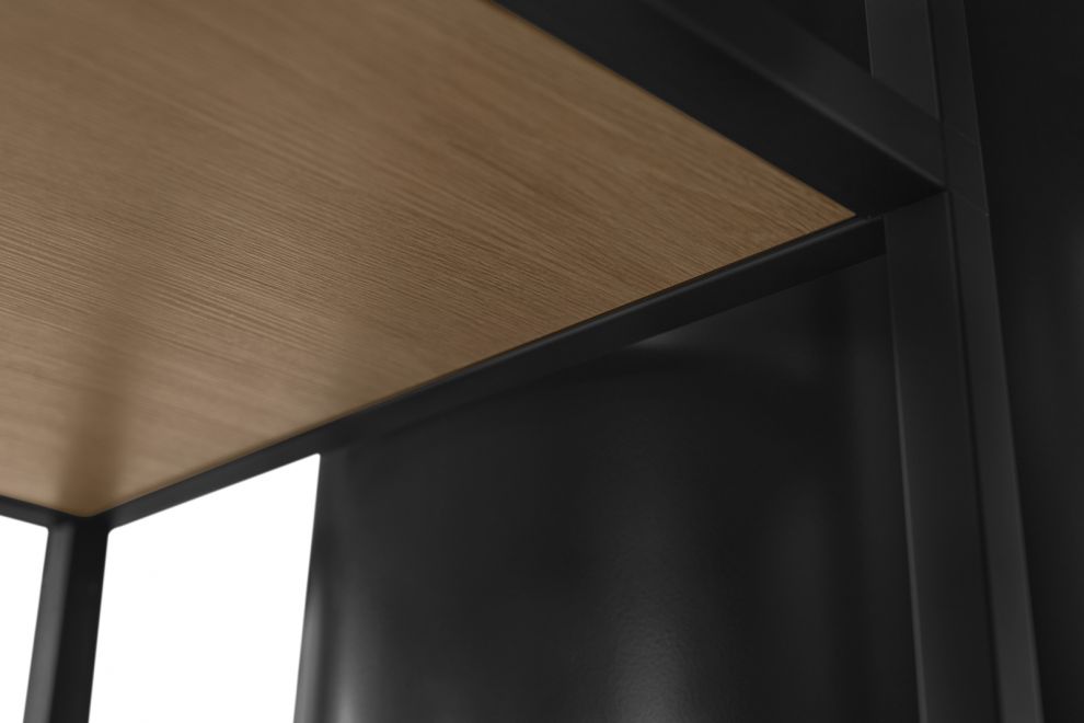 Ostrůvkové digestoře Tubo Cage Asymmetric Wood Black Matt - Matná černá - obrázek produktu 14