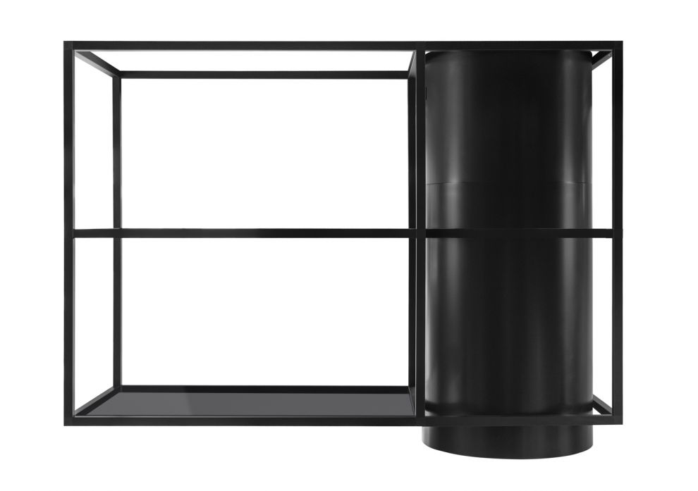 Ostrůvkové digestoře Tubo Cage Asymmetric Glass Black Matt - Matná černá - obrázek produktu 3
