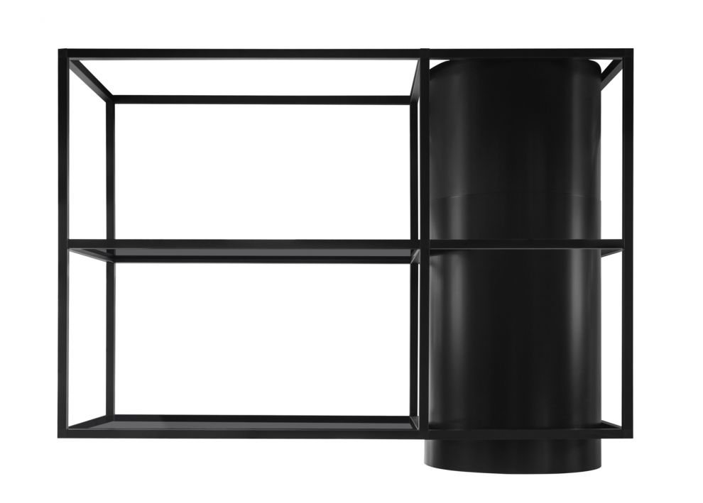 Ostrůvkové digestoře Tubo Cage Asymmetric Glass Black Matt - Matná černá - obrázek produktu 4