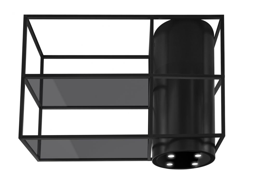 Ostrůvkové digestoře Tubo Cage Asymmetric Glass Black Matt - Matná černá - obrázek produktu 5