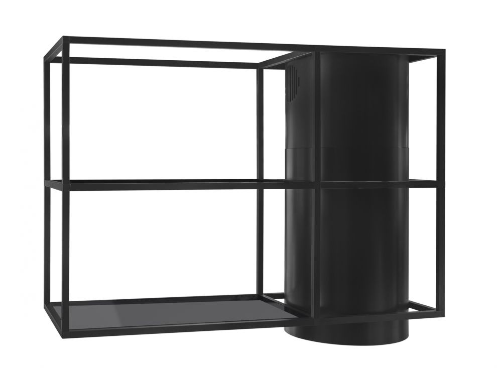 Ostrůvkové digestoře Tubo Cage Asymmetric Glass Black Matt - Matná černá - obrázek produktu 6