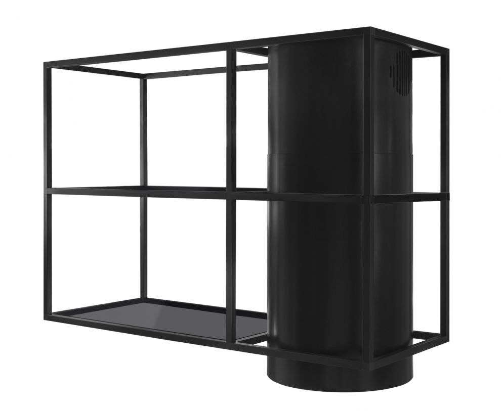 Ostrůvkové digestoře Tubo Cage Asymmetric Glass Black Matt - Matná černá - obrázek produktu 7