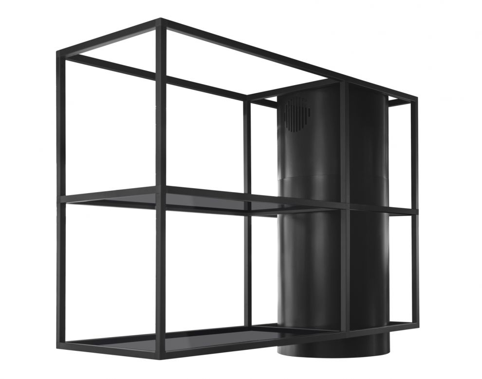 Ostrůvkové digestoře Tubo Cage Asymmetric Glass Black Matt - Matná černá - obrázek produktu 8