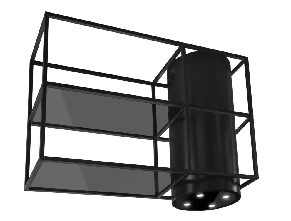 Ostrůvkové digestoře Tubo Cage Asymmetric Glass Black Matt - Matná černá - obrázek produktu 9