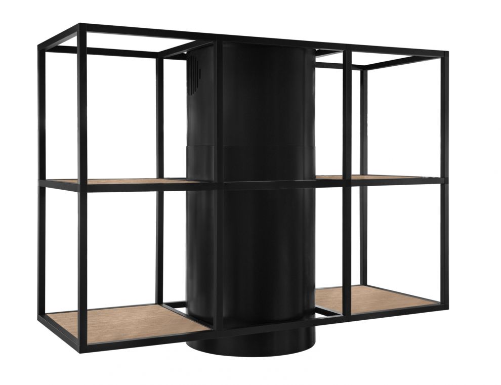 Ostrůvkové digestoře Tubo Cage Central Wood Black Matt - Matná černá - obrázek produktu 6