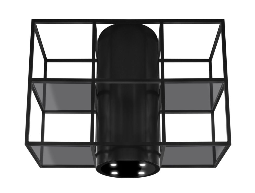 Ostrůvkové digestoře Tubo Cage Central Glass Black Matt - Matná černá - obrázek produktu 5