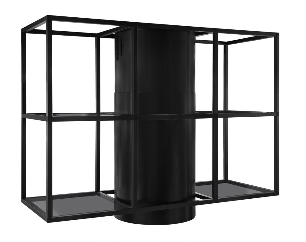 Ostrůvkové digestoře Tubo Cage Central Glass Black Matt - Matná černá - obrázek produktu 6