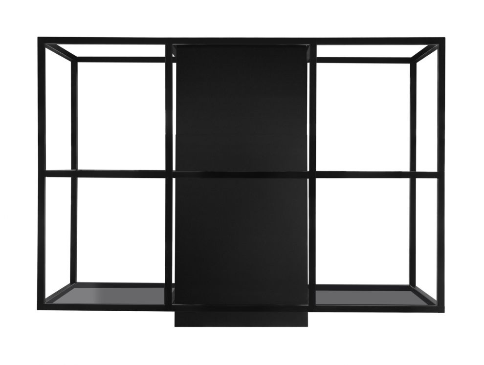 Ostrůvkové digestoře Quadro Cage Central Glass Black Matt - Matná černá - obrázek produktu 3