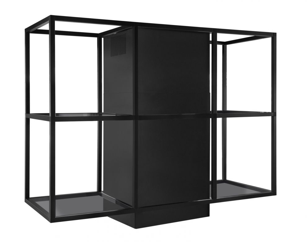 Ostrůvkové digestoře Quadro Cage Central Glass Black Matt - Matná černá - obrázek produktu 4