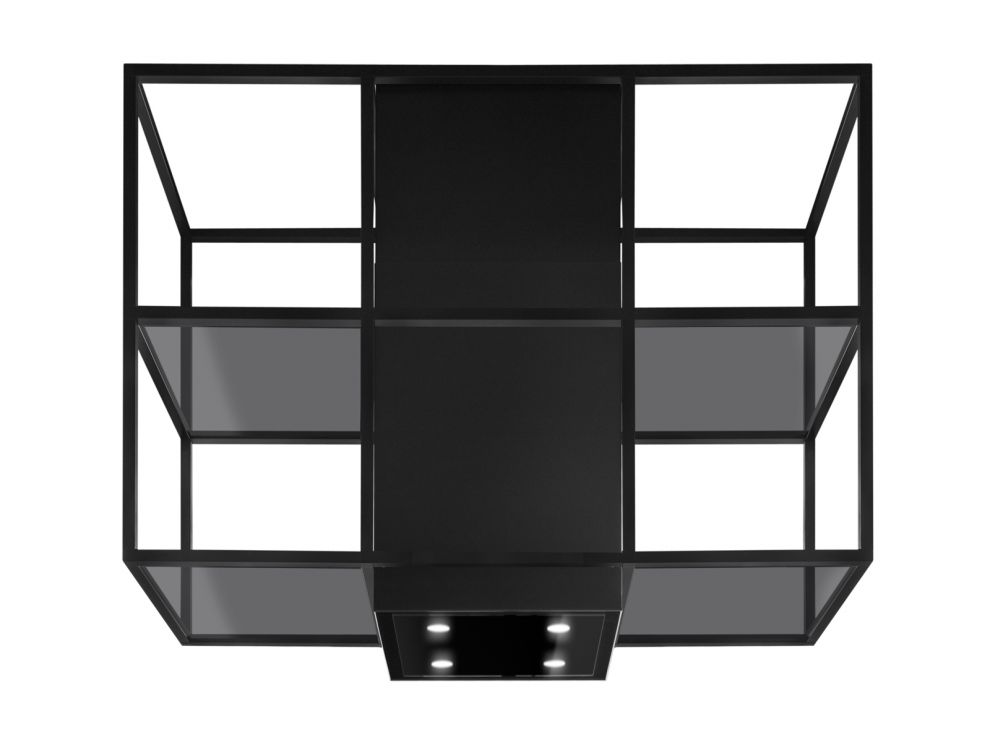 Ostrůvkové digestoře Quadro Cage Central Glass Black Matt - Matná černá - obrázek produktu 7
