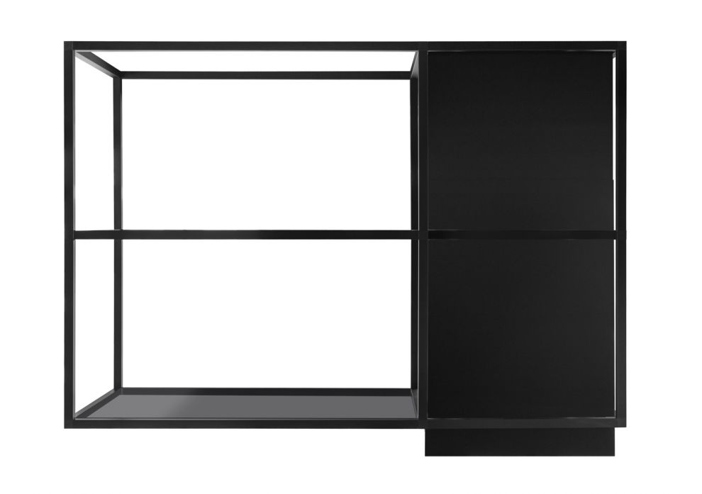 Ostrůvkové digestoře Quadro Cage Asymmetric Glass Black Matt - Matná černá - obrázek produktu 3