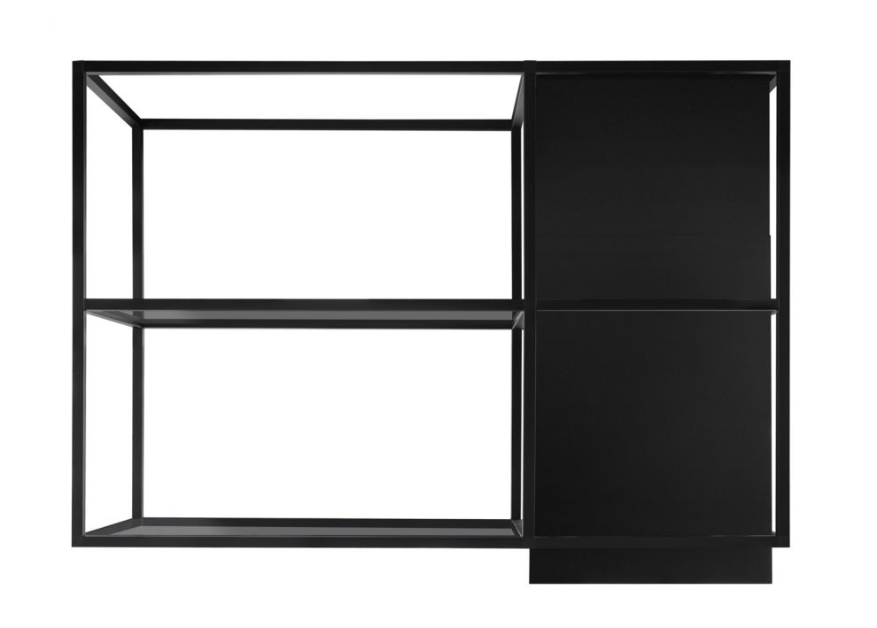 Ostrůvkové digestoře Quadro Cage Asymmetric Glass Black Matt - Matná černá - obrázek produktu 5