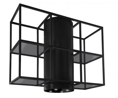 Ostrůvkové digestoře Tubo Cage Central Glass Black Matt - Matná černá