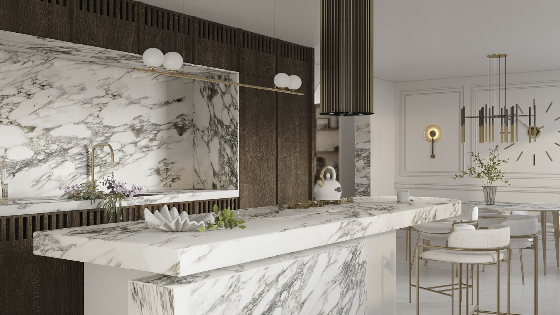 Ostrůvkové digestoře Voliera N1 Black-Gold Gesture Control - Černá - Vizualizace 6