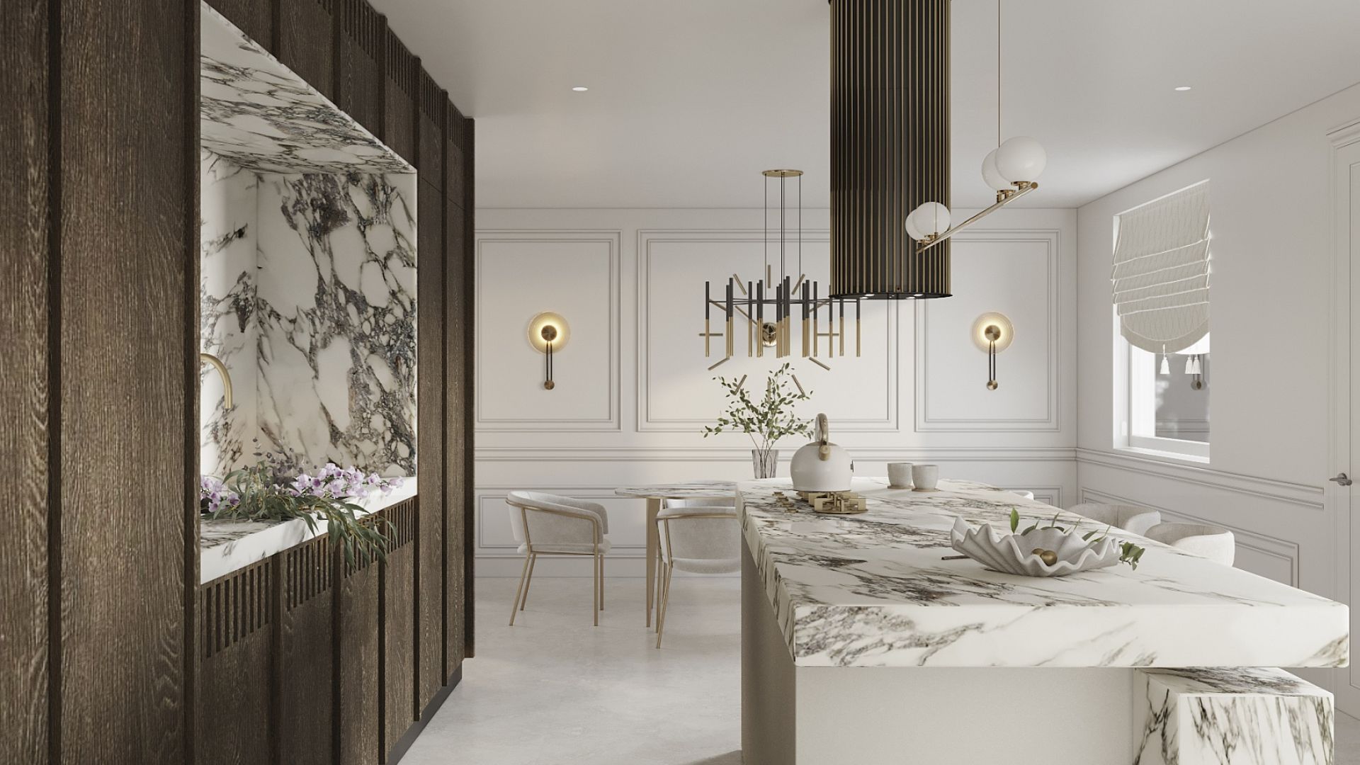 Ostrůvkové digestoře Voliera N1 Black-Gold Gesture Control - Černá - Vizualizace 7