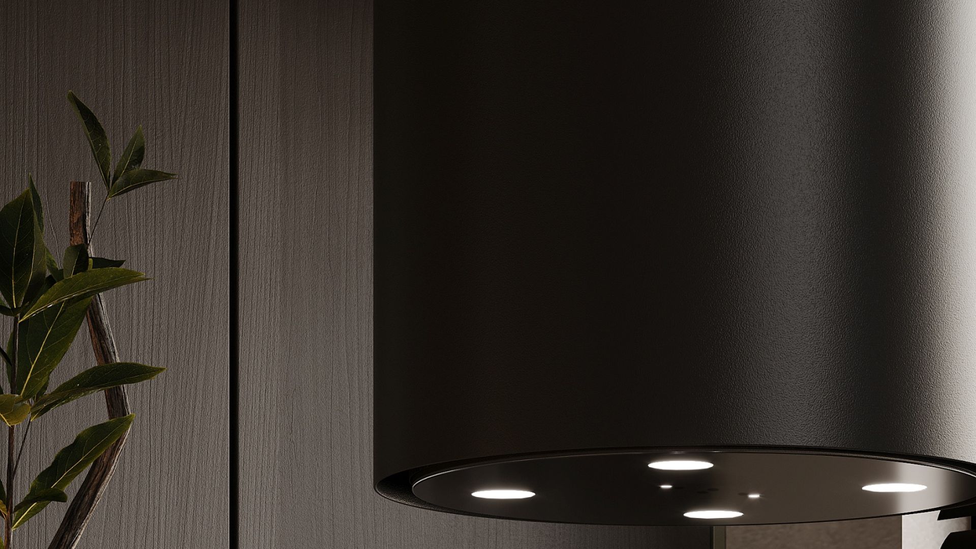 Ostrůvkové digestoře Voliera N3 Black-Black Gesture Control - Černá - Vizualizace 2