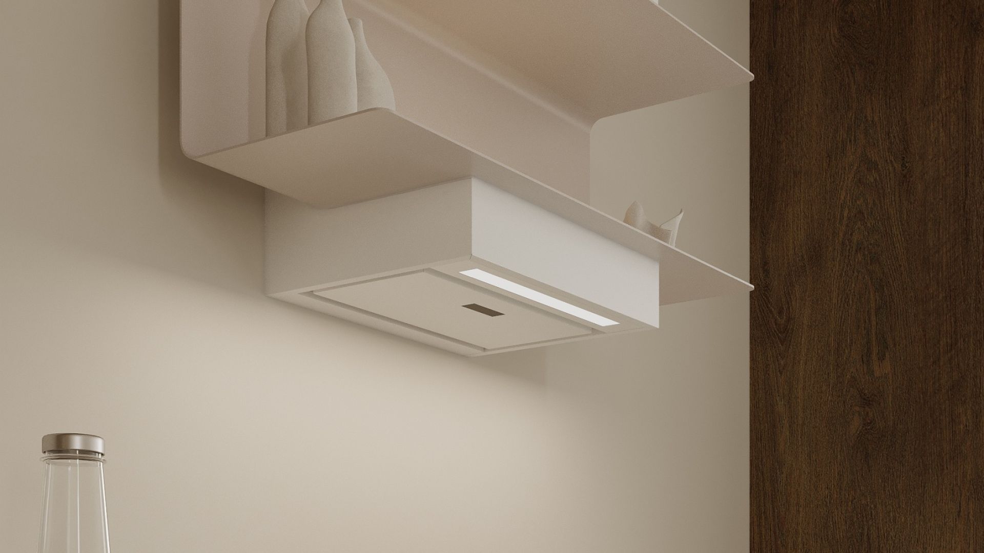 Komínové digestoře C-Shelf White-Kashmir Gesture Control - White Matt/Kashmir - Vizualizace 4