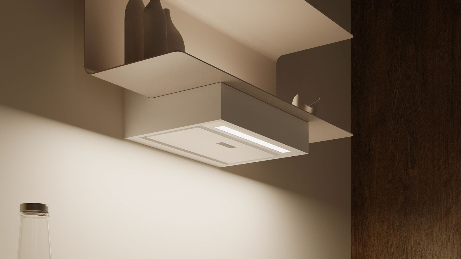 Komínové digestoře C-Shelf White-Kashmir Gesture Control - White Matt/Kashmir - Vizualizace 5