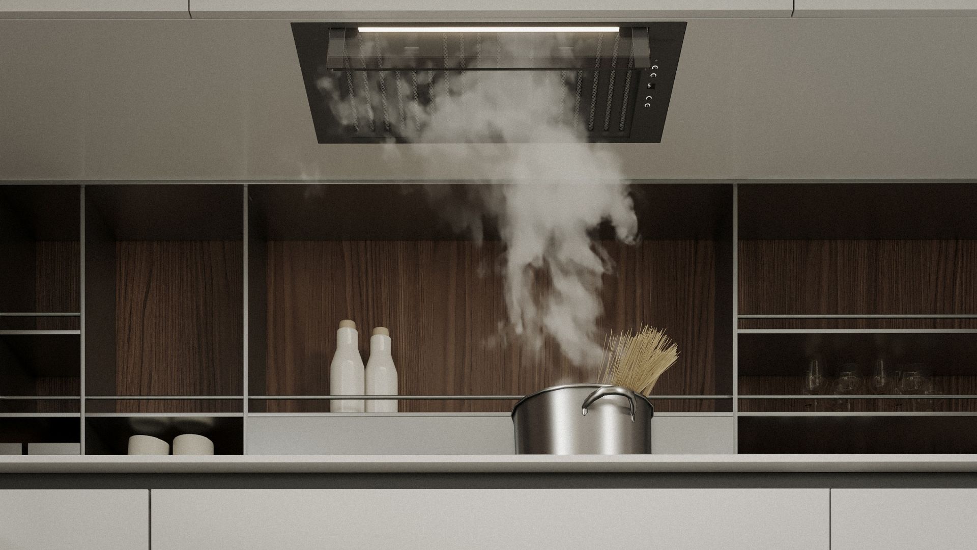 Podstavné digestoře Prato Black Matt - Matná černá - Vizualizace