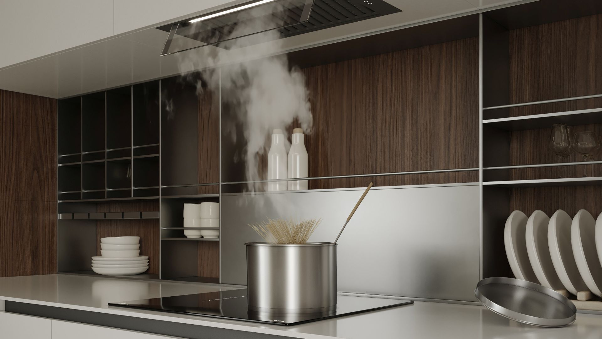 Podstavné digestoře Prato Black Matt - Matná černá - Vizualizace 3