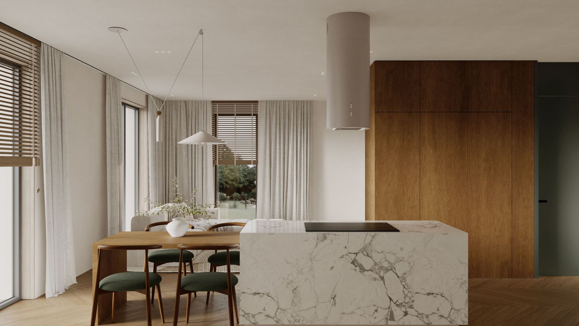 Ostrůvkové digestoře Cylindro 2STRIPS Kashmir BLDC - Kashmir - Vizualizace