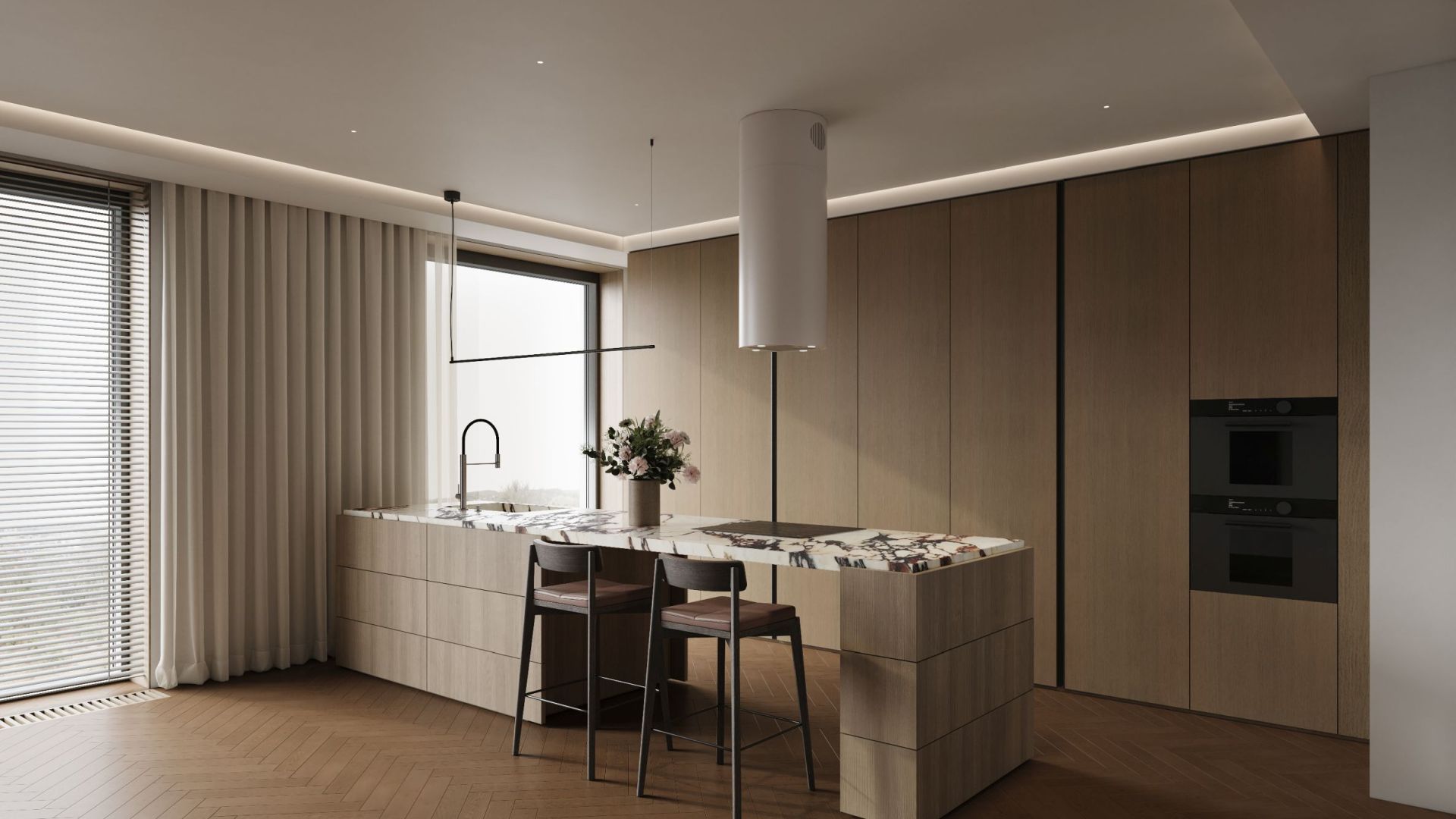 Ostrůvkové digestoře Cylindro 4LED Kashmir BLDC - Kashmir - Vizualizace