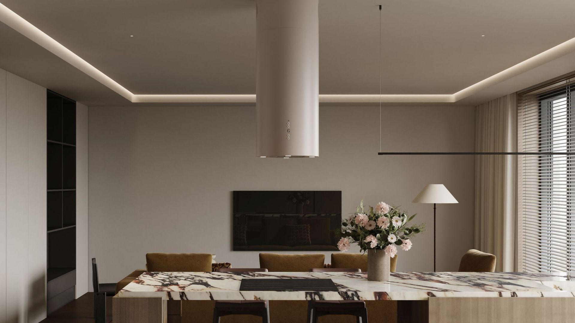 Ostrůvkové digestoře Cylindro 4LED Kashmir BLDC - Kashmir - Vizualizace 2