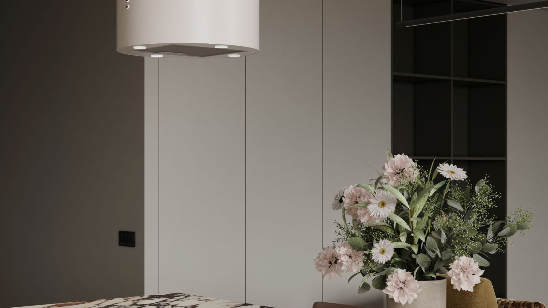 Ostrůvkové digestoře Cylindro 4LED Kashmir BLDC - Kashmir - Vizualizace 6