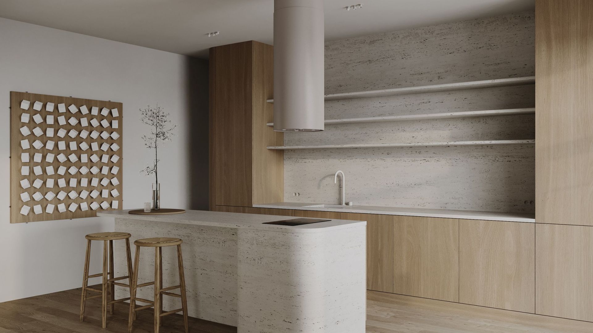 Ostrůvkové digestoře Tubo Kashmir Gesture Control BLDC - Kashmir - Vizualizace 3