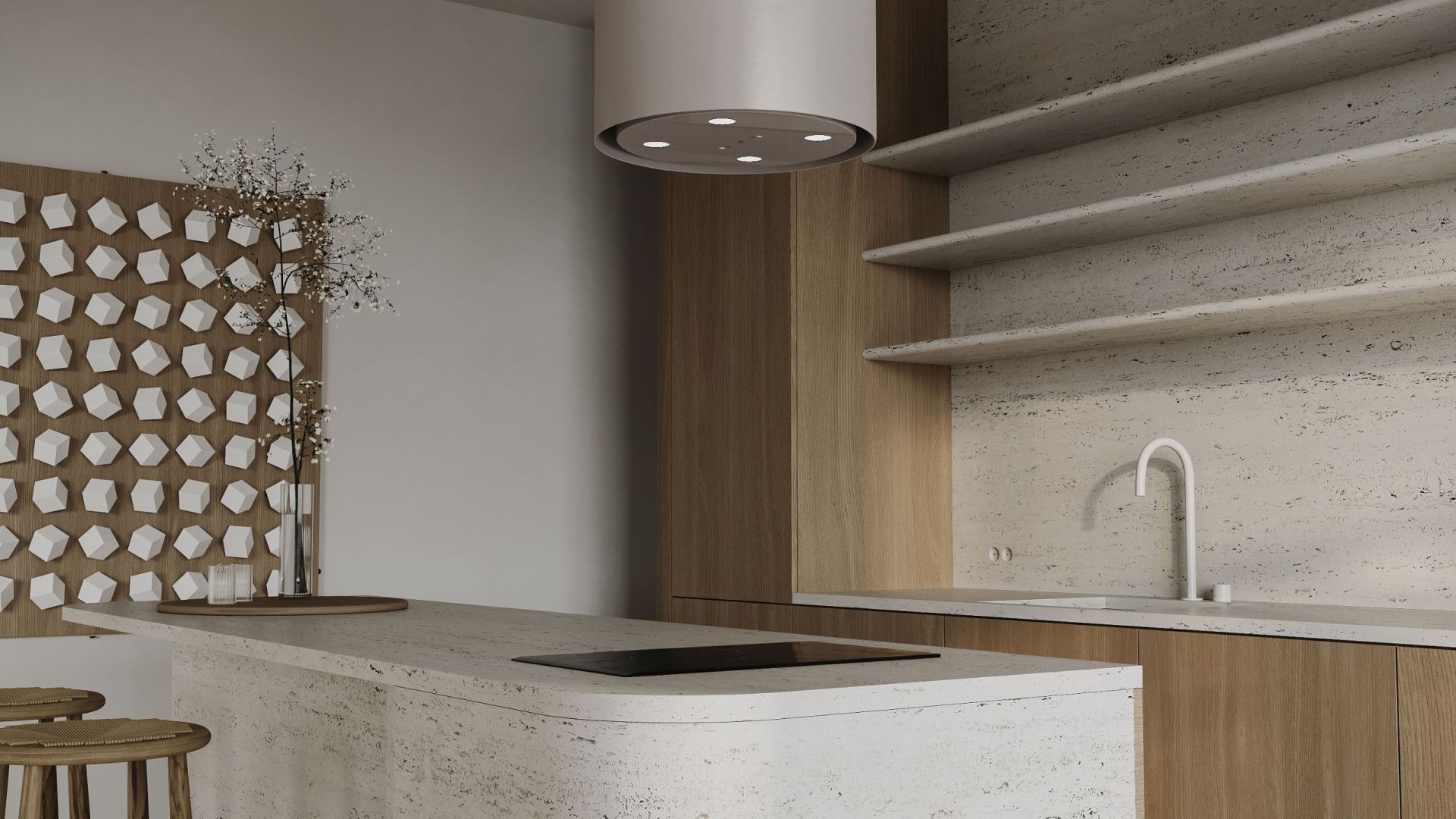 Ostrůvkové digestoře Tubo Kashmir Gesture Control BLDC - Kashmir - Vizualizace 9