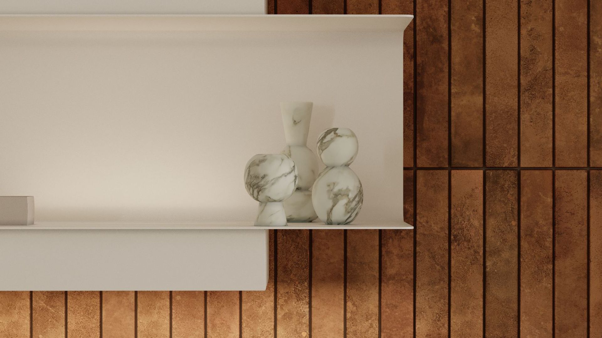 Komínové digestoře C-Shelf White-White Gesture Control - Matná bílá - Vizualizace 4