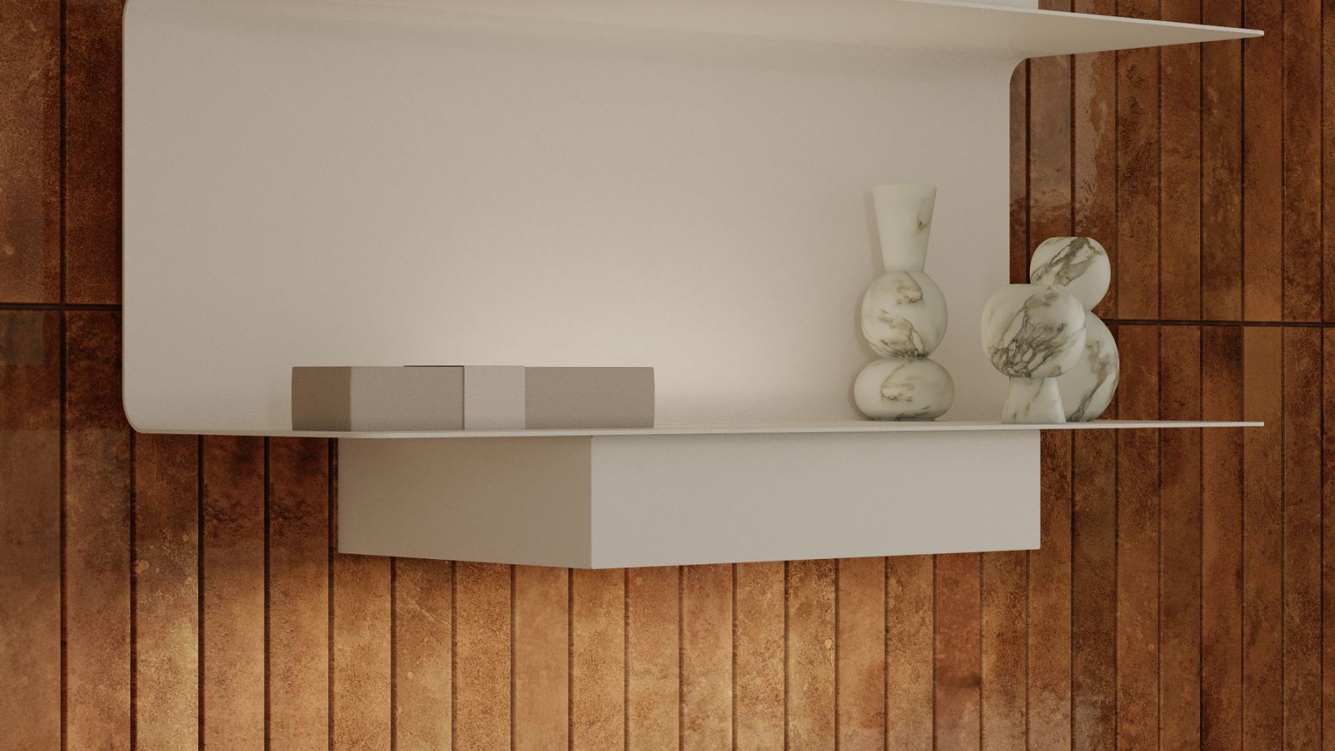 Komínové digestoře C-Shelf White-White Gesture Control - Matná bílá - Vizualizace 8