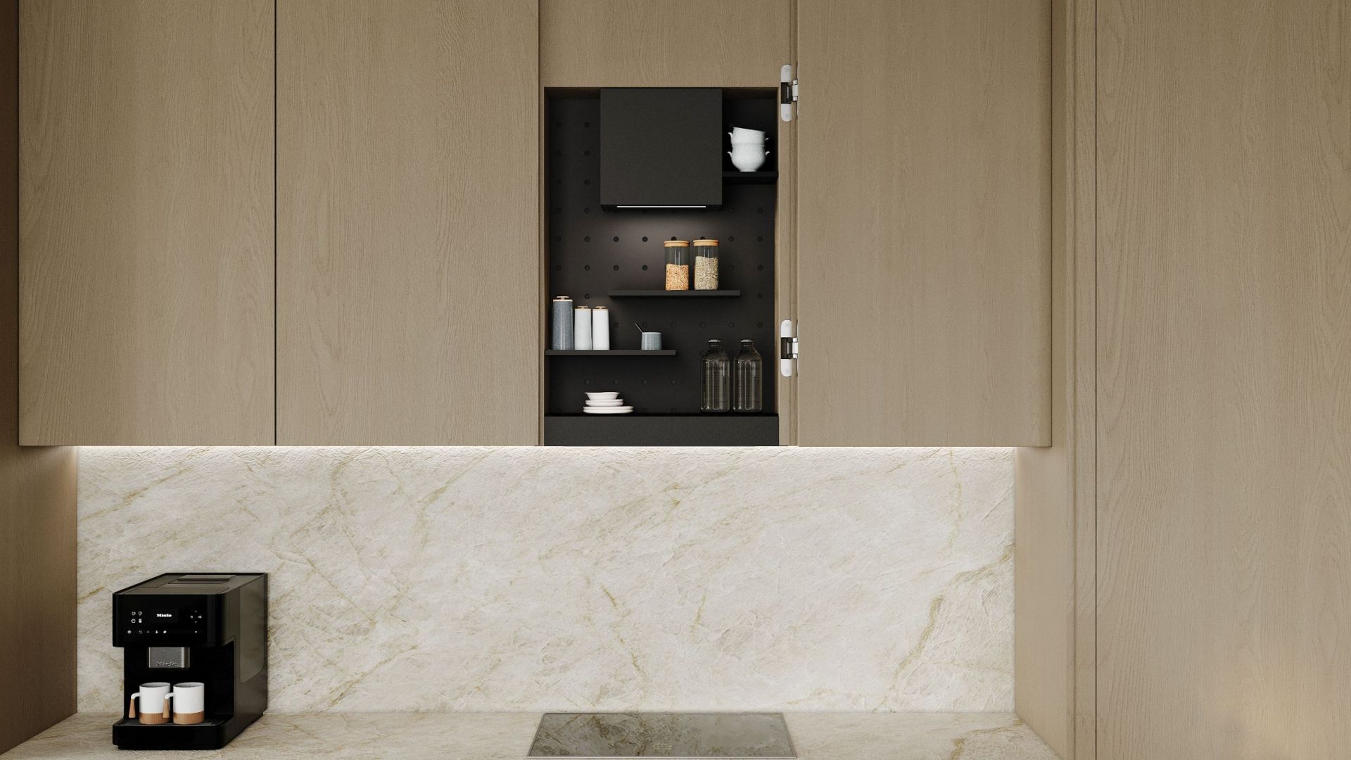 Podstavné digestoře Vestavná digestoř Micra Space Black Matt - Matná černá - Vizualizace 5