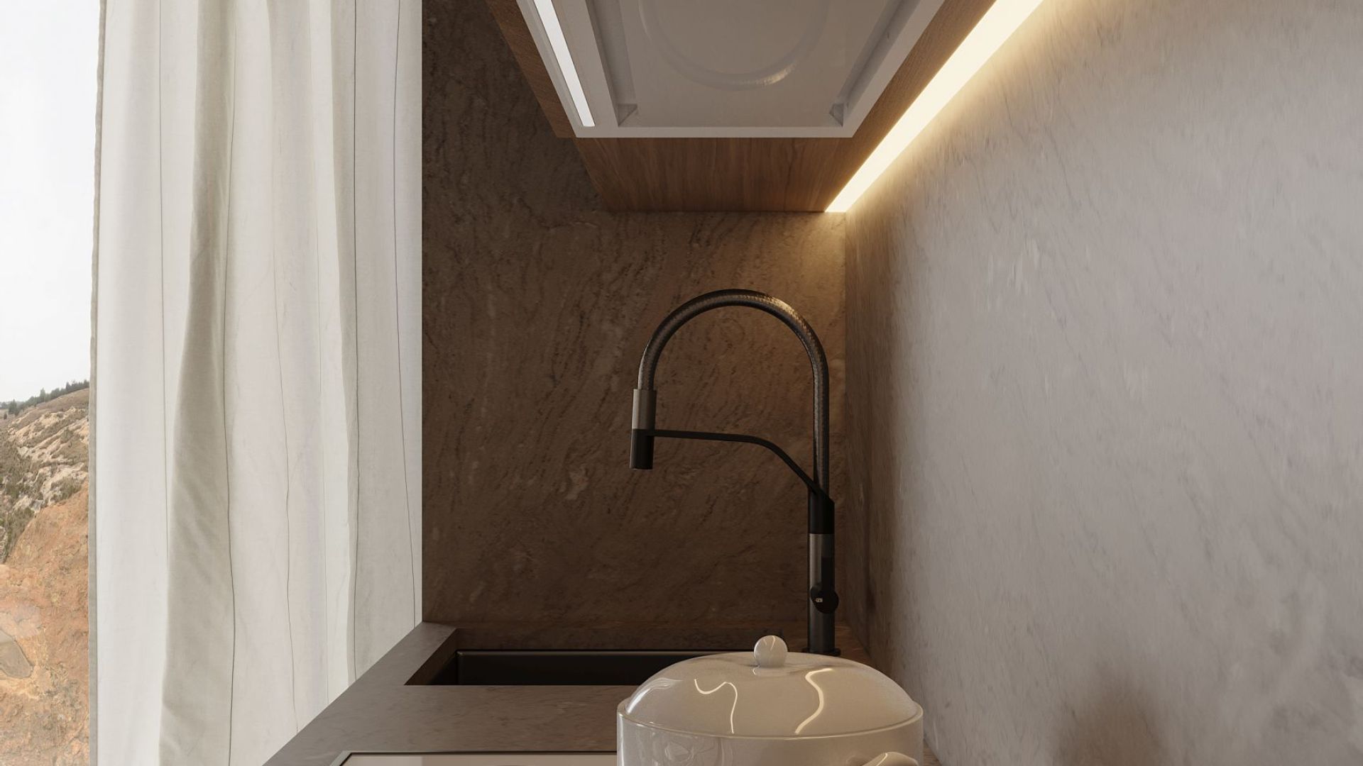 Podstavné digestoře Vestavná digestoř Micra Space White Matt - Matná bílá - Vizualizace 5