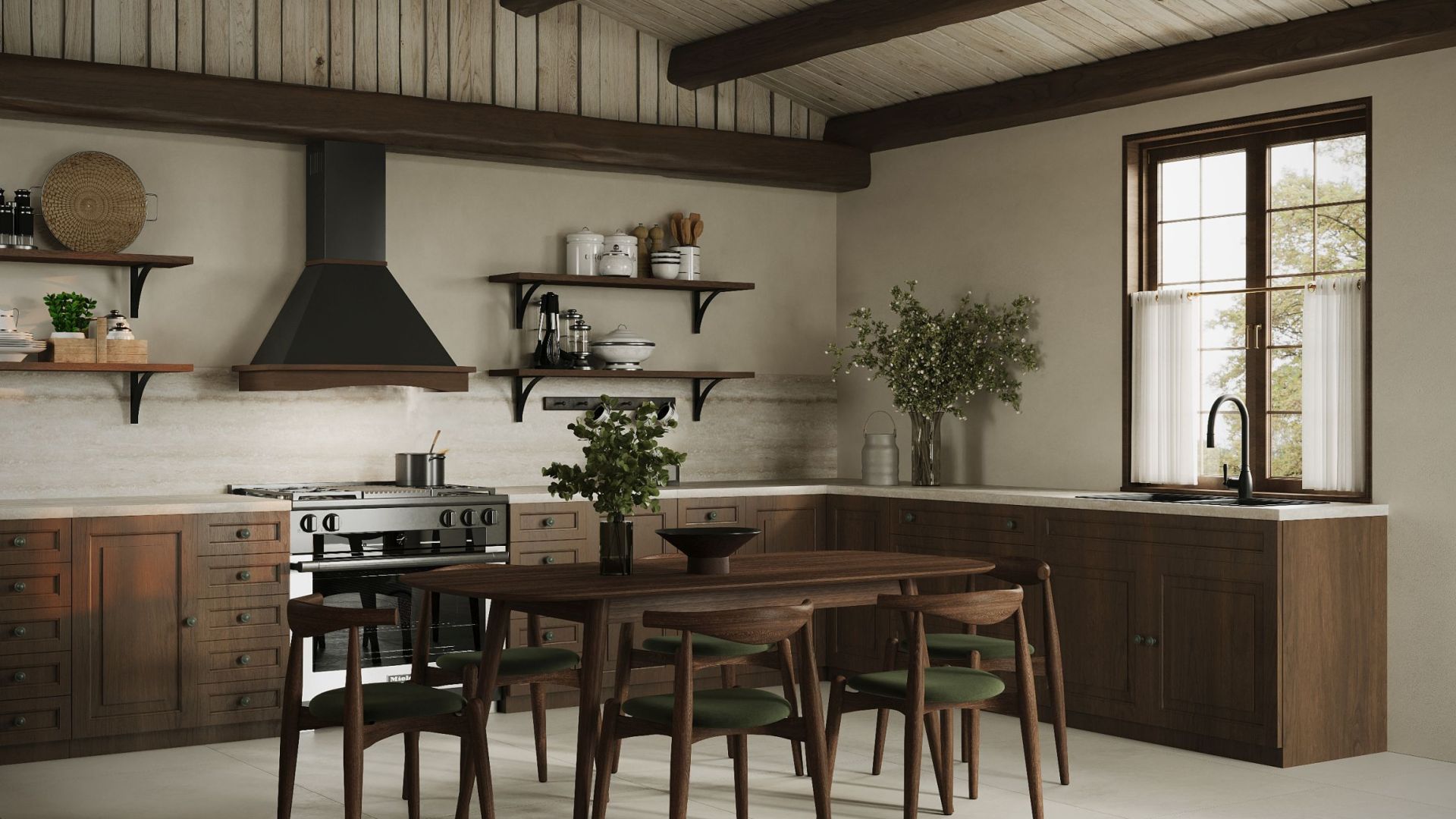Rustikální digestoře Rustic Black Matt Gesture Control - Matná černá - Vizualizace 2