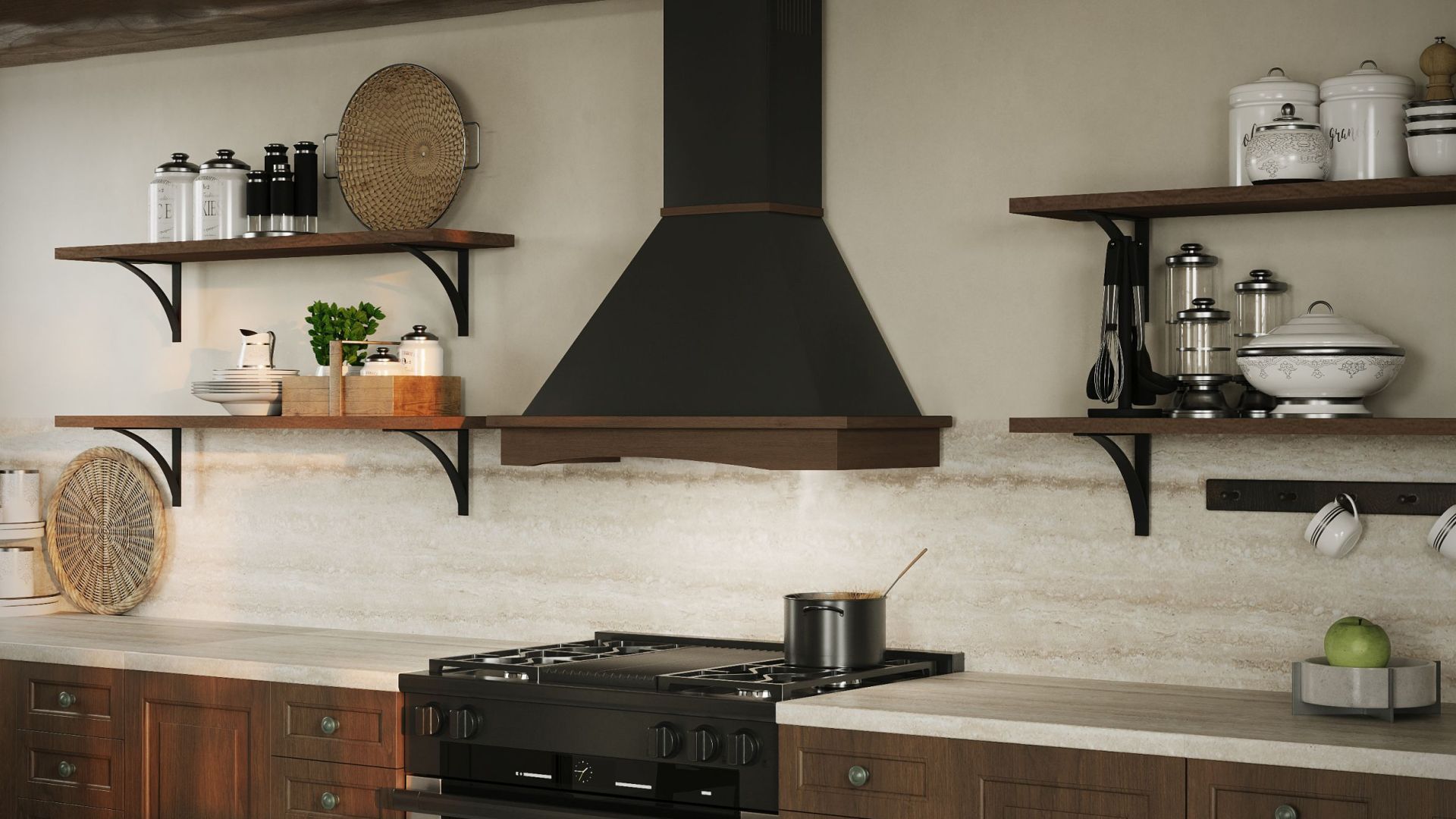 Rustikální digestoře Rustic Black Matt Gesture Control - Matná černá - Vizualizace 6