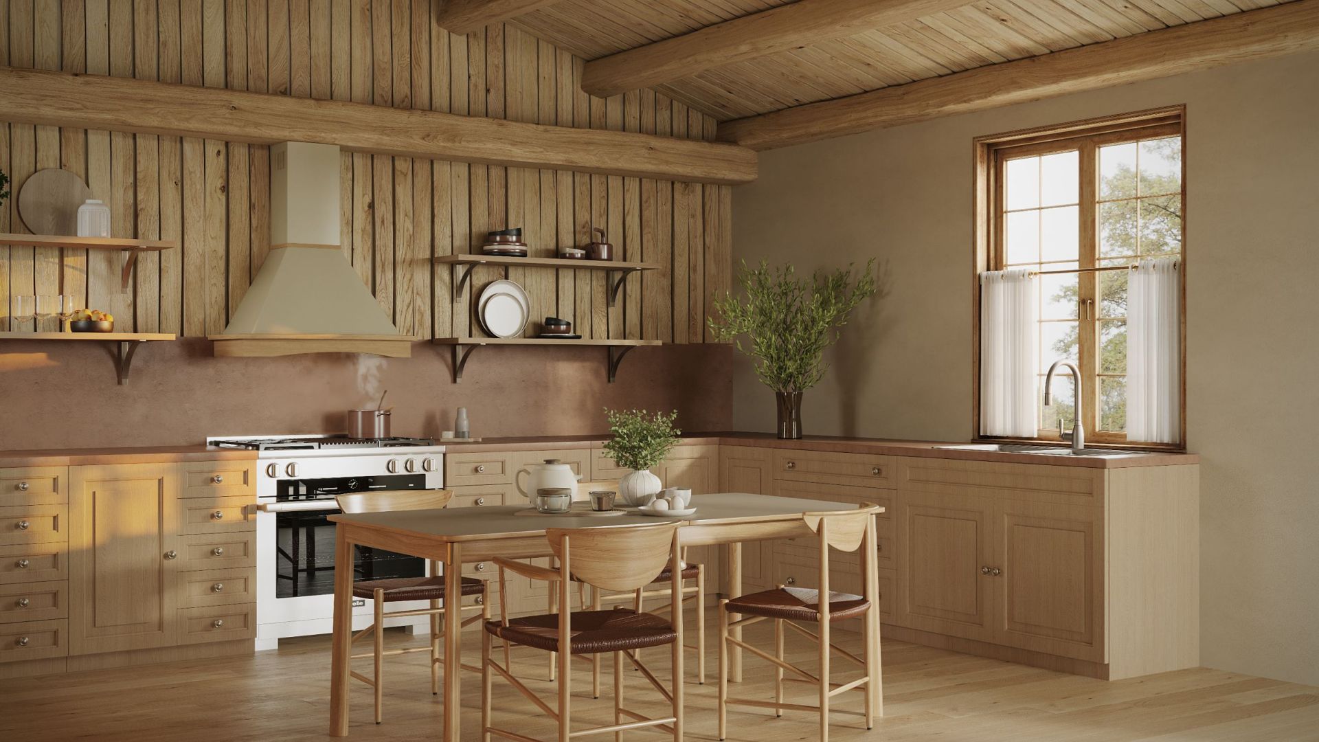 Rustikální digestoře Rustic Ecru Gesture Control - Béžová - Vizualizace 8