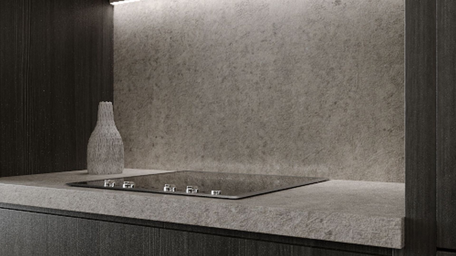 Podstavné digestoře Lando Glass Central White - Bílá - Vizualizace