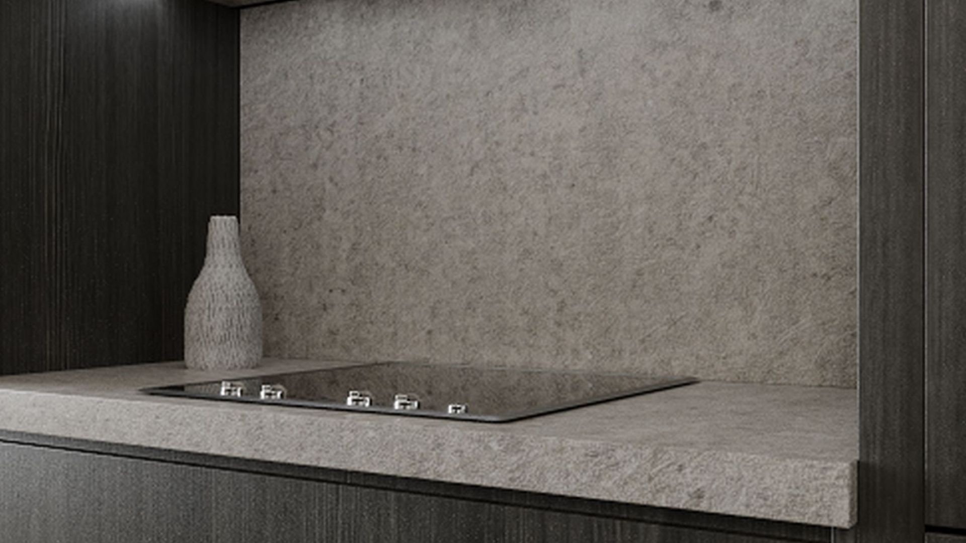 Podstavné digestoře Lando Glass Central White - Bílá - Vizualizace 2