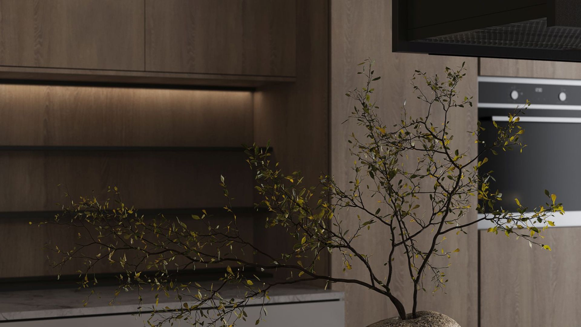 Ostrůvkové digestoře Alvar Wood Black Matt - Matná černá - Vizualizace 4