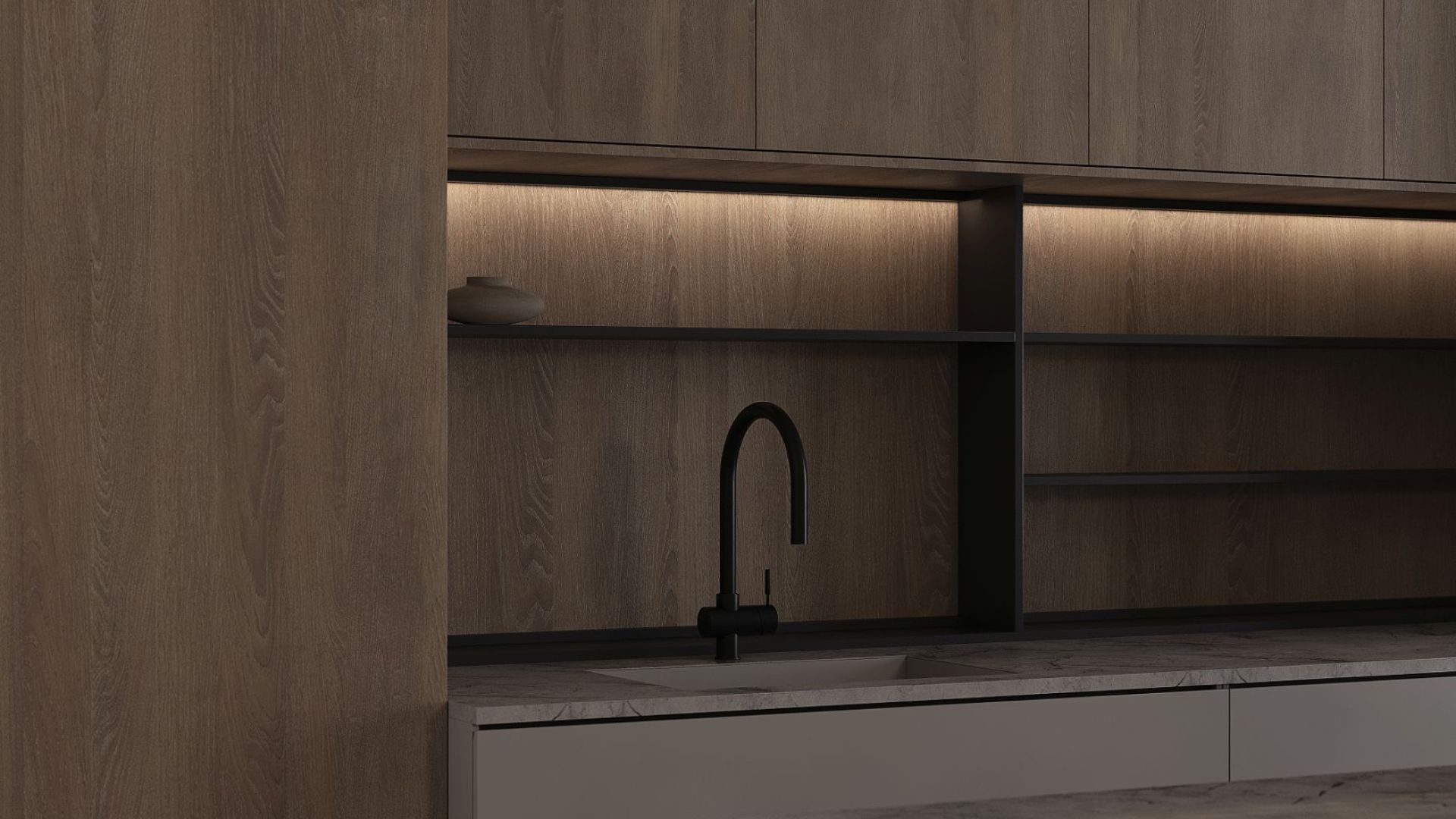 Ostrůvkové digestoře Alvar Wood Black Matt - Matná černá - Vizualizace 6