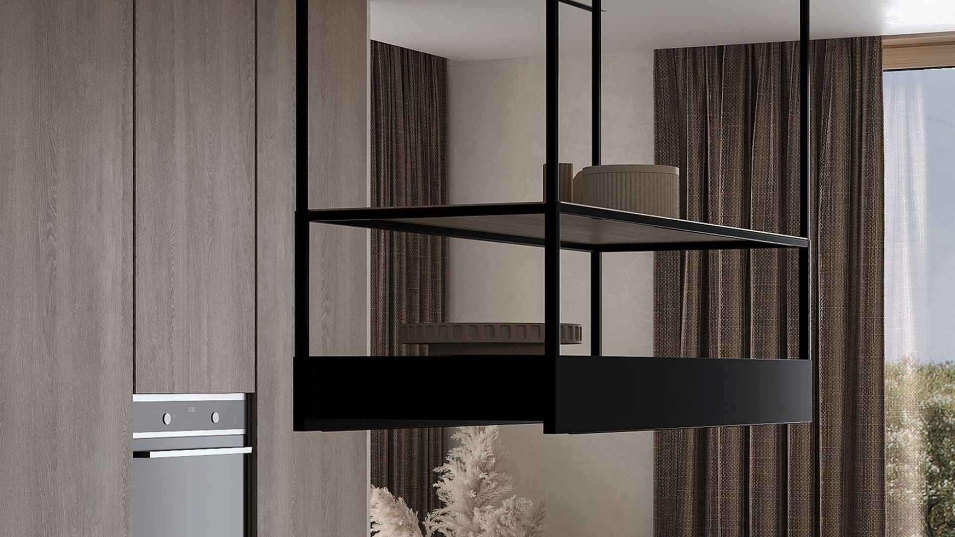 Ostrůvkové digestoře Alvar Wood Black Matt - Matná černá - Vizualizace 9