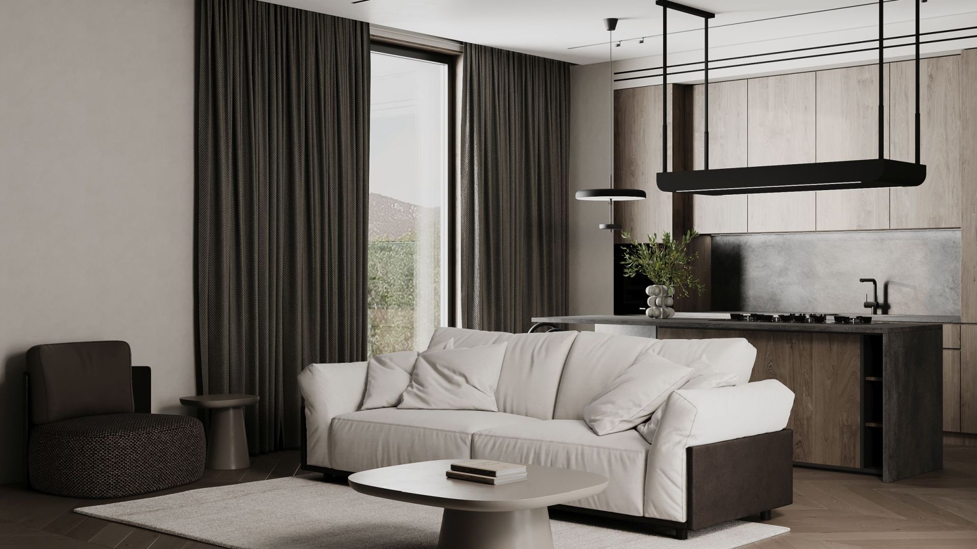 Ostrůvkové digestoře Arne Black Matt - Matná černá - Vizualizace 9