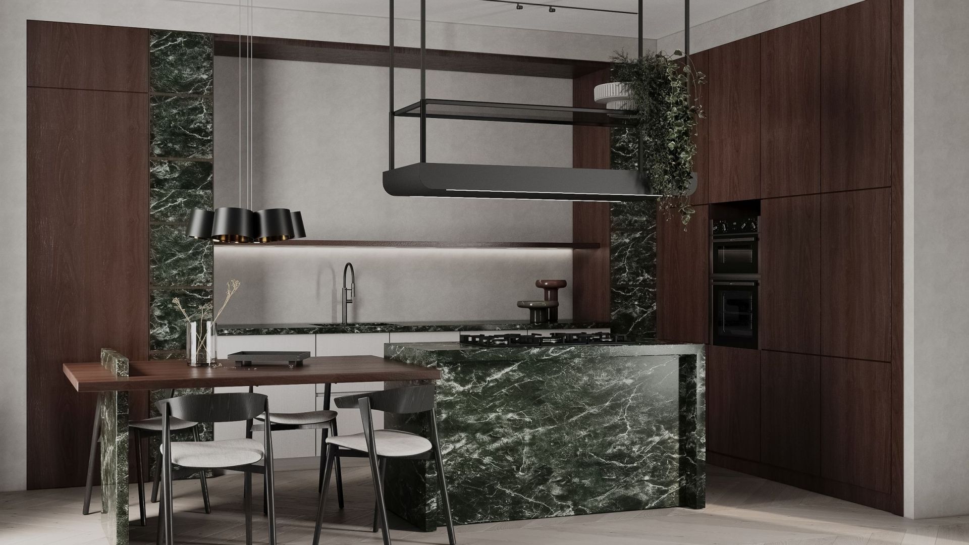 Ostrůvkové digestoře Arne Glass Black Matt - Matná černá - Vizualizace 5